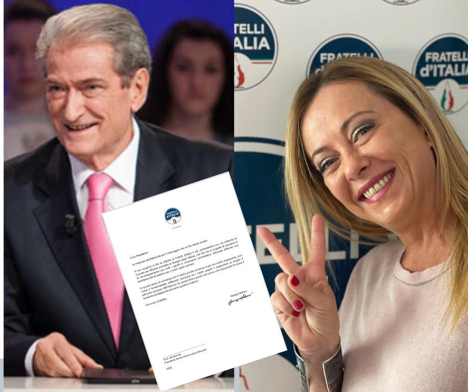 Giorgia Meloni i shkruan Berishës: Ju siguroj mbështetje nga qeveria e ardhshme italiane