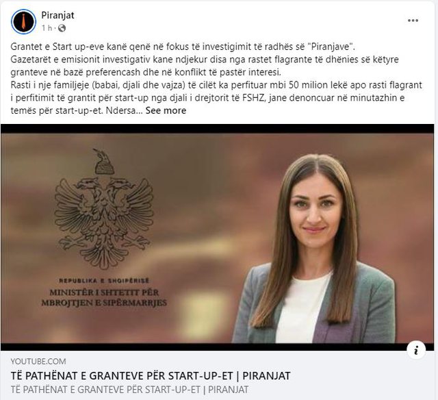 Piranjat investigojnë fondet e Ministrisë së Sipërmarrjes, ABC News e heq nga kanali ‘Youtube’