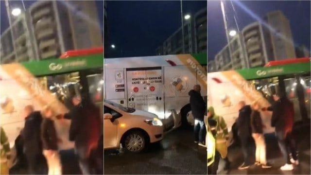 Aksidentohet një tjetër urban në Tiranë, autobusi i “Green Line” përplaset me një automjet në Astir